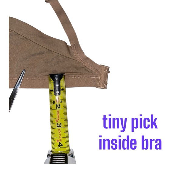 Small Felina Seamless Wirefree Cups Adj Straps 2 Hook Nude tone Bra, Pad Pockets - Picture 13 of 16